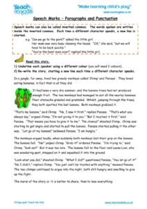 Worksheets for kids - speech-marks-paragraphs-